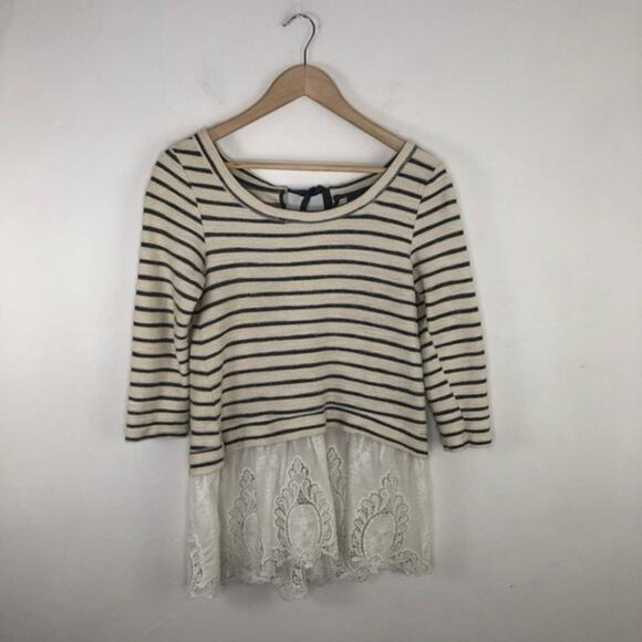 Anthropologie Sundays in Brooklyn East Falls Striped Lace Pullover Tunic - Picture 15 of 15